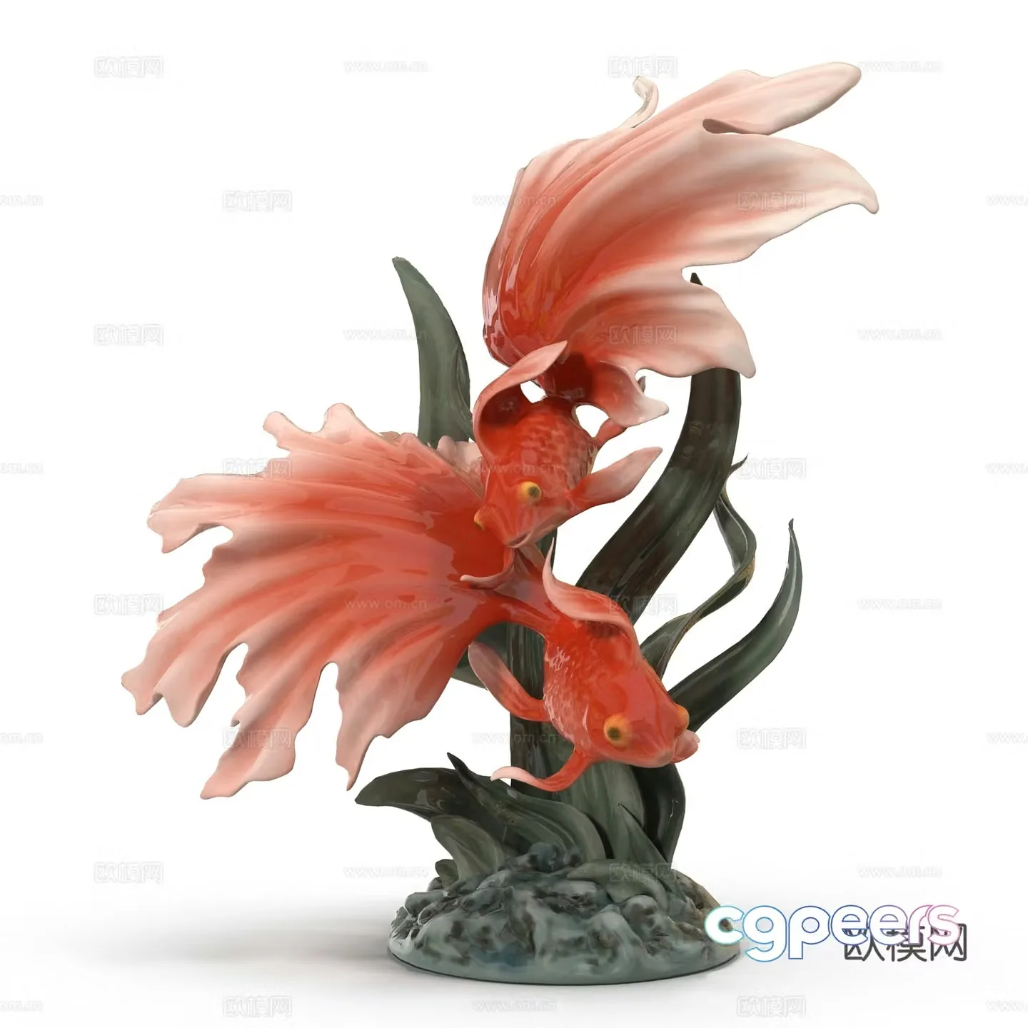 New Chinese goldfish sculpture ornament 3D model