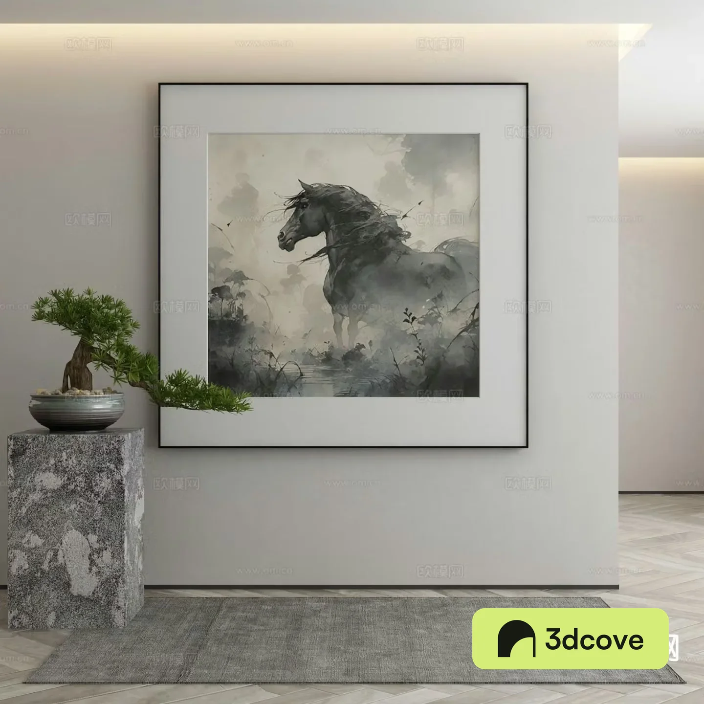 New Chinese style decorative painting horse painting realistic hanging painting