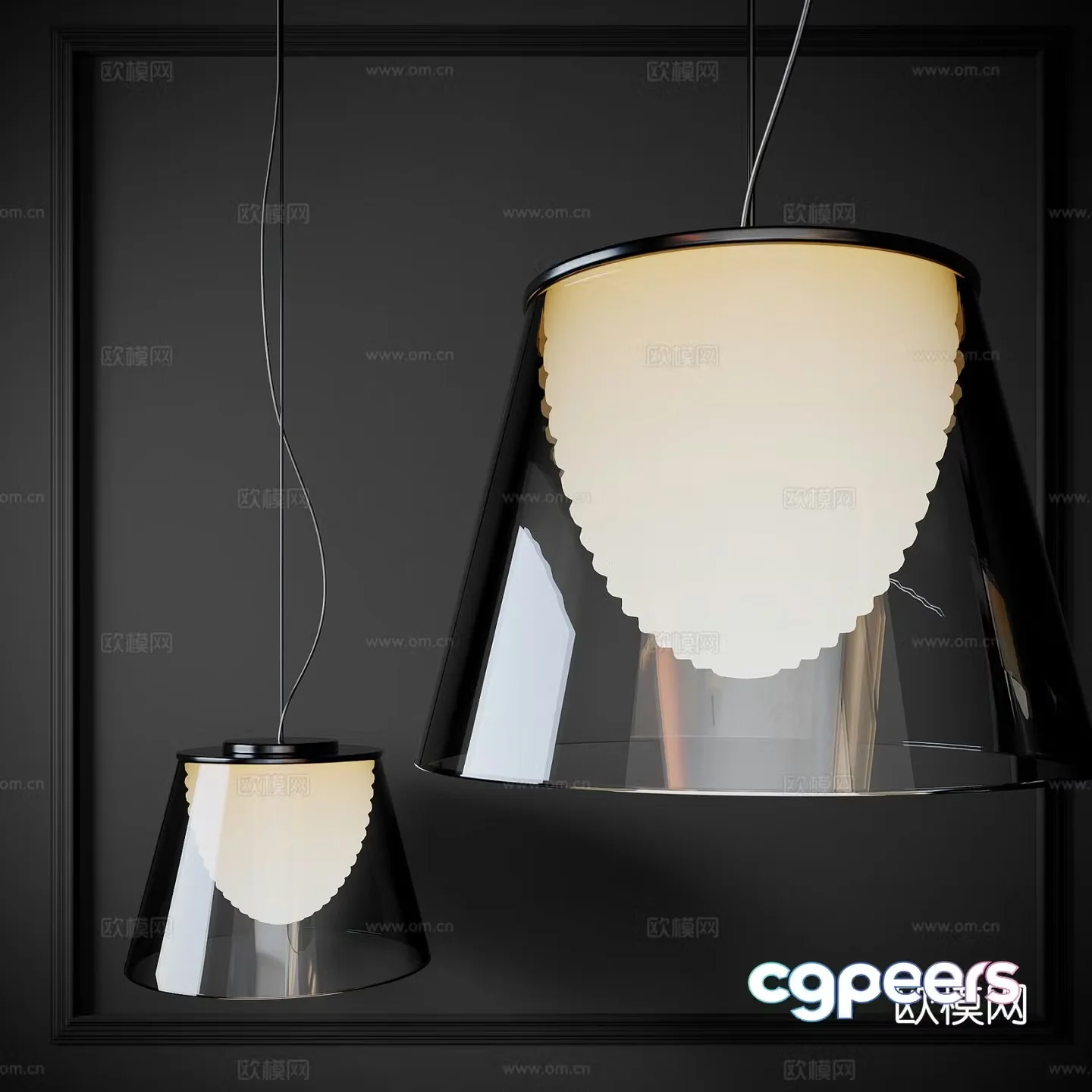 Italian glass chandelier 3d model