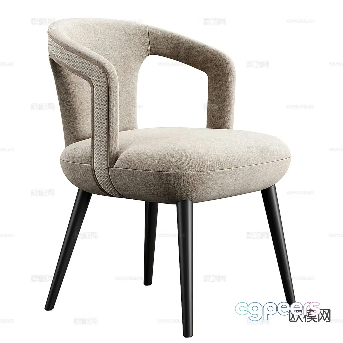 Konyshev modern fabric chair dining chair 3d model