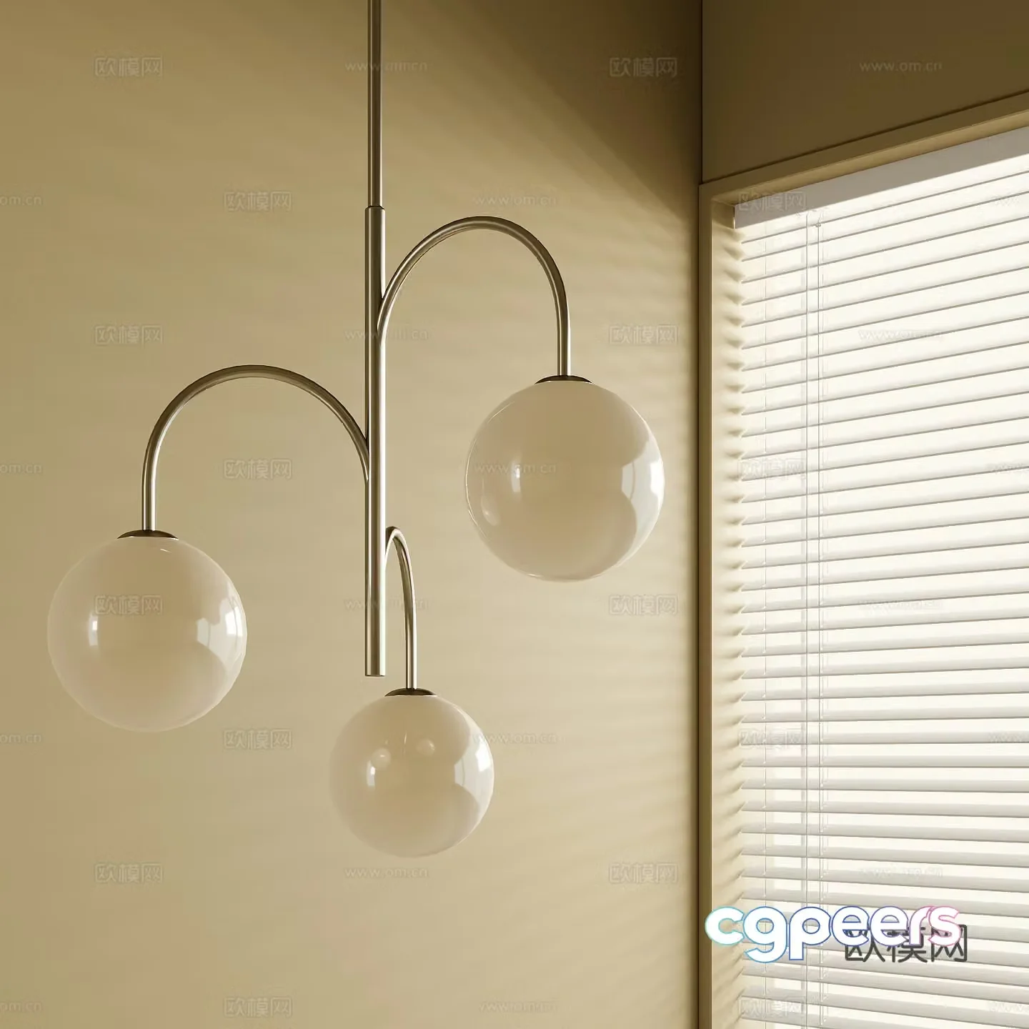 Modern metal chandeliers 3d model