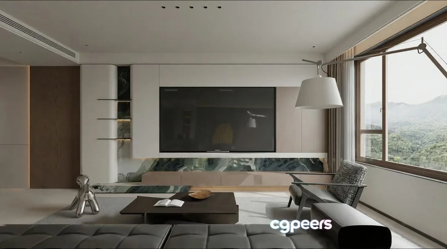 Modern Living Room 3D Model – 20017 – CORONA Render