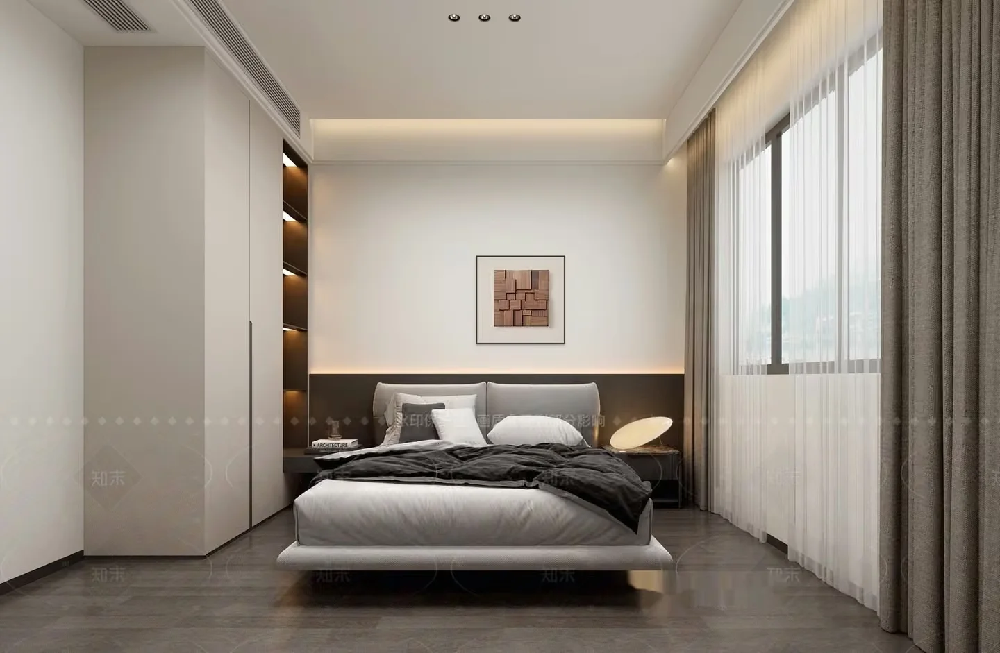 Modern Minimalist Bedroom 3D Model – 1993 – VRAY Render