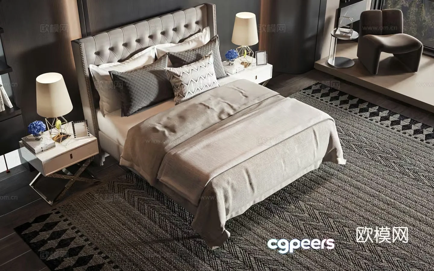 American style product bed 3D model