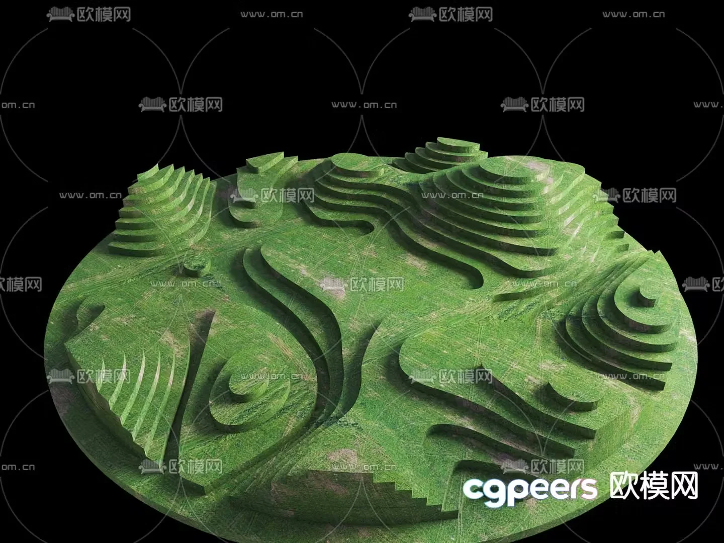 Modern terraces outdoor mountains micro-terrain landscape 3D model