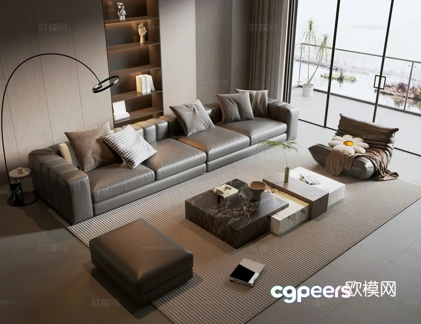Italian sectional sofa 3d model