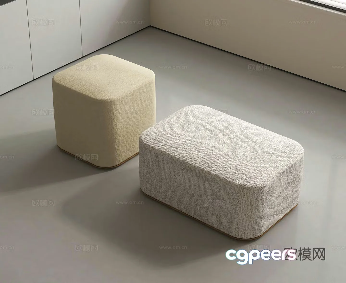 Sofa stool low stool shoe changing stool 3d model