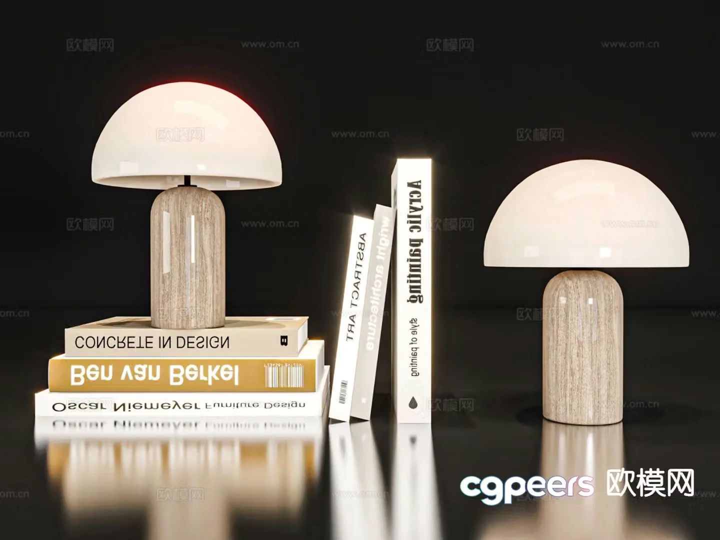 Modern jewelry books desk lamp 3d model