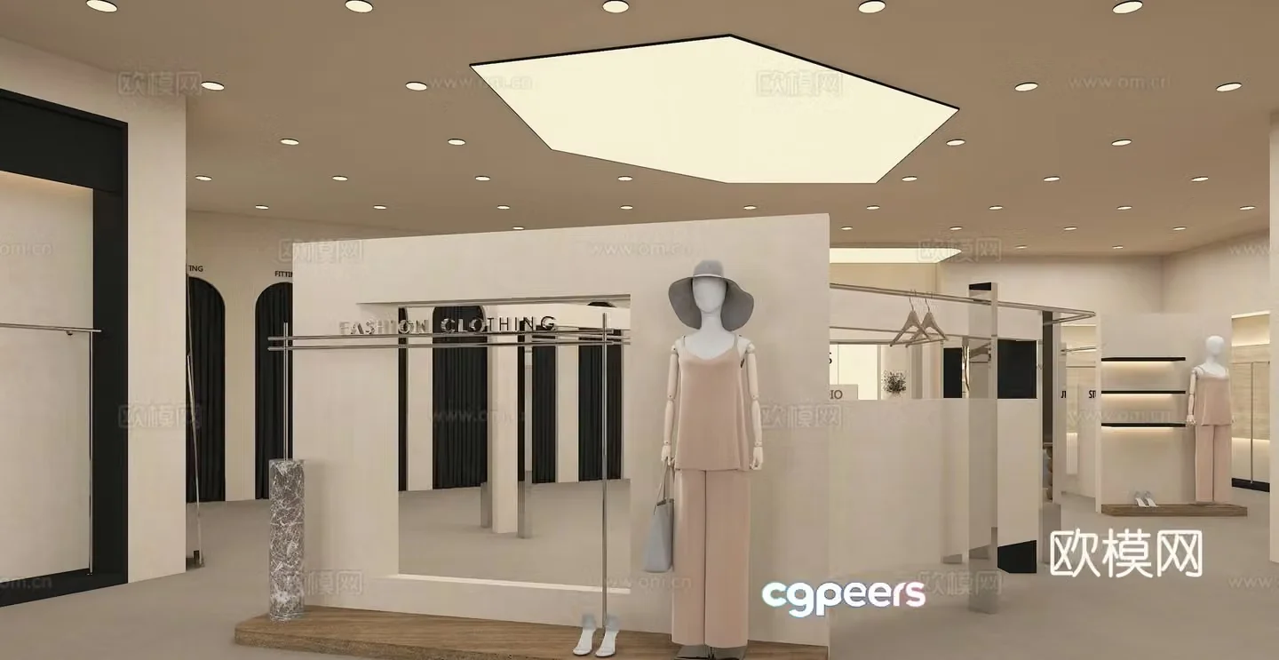 Modern clothing store women’s clothing store 3d model