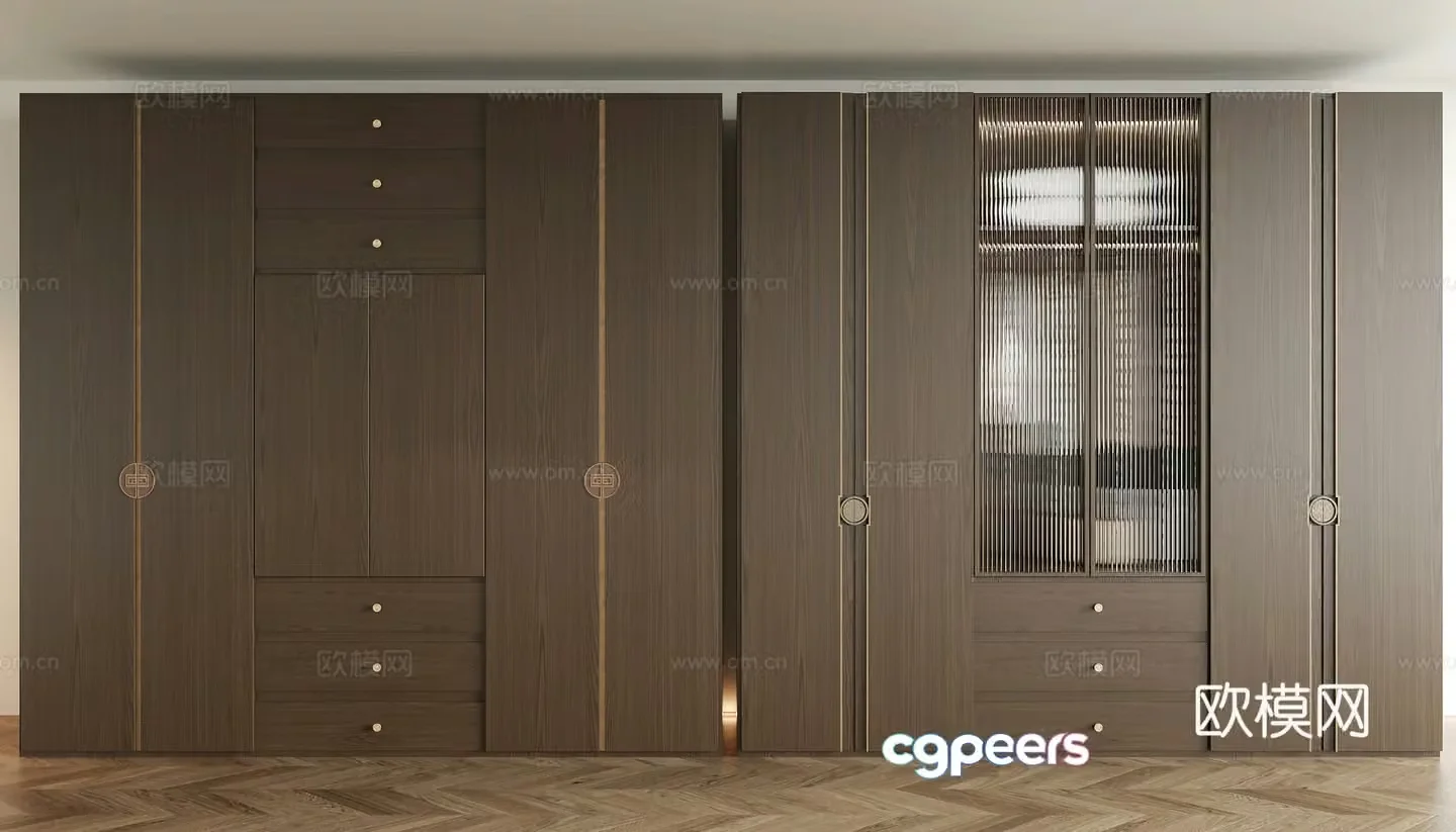 New Chinese style wardrobe 3D model