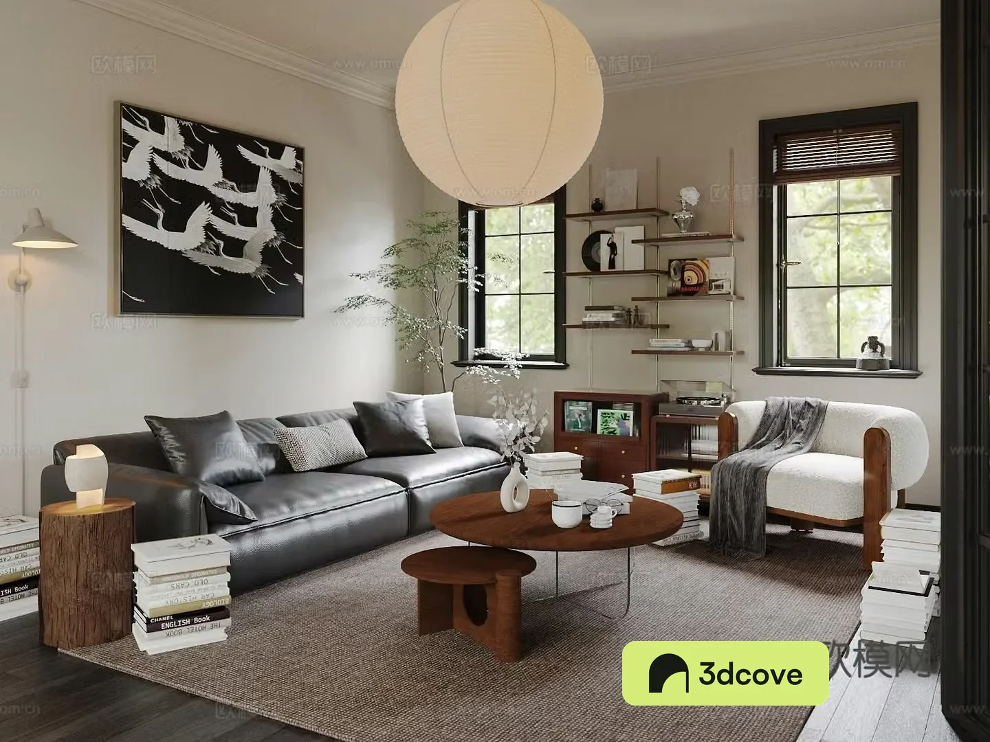 Middle-aged living room 3d model