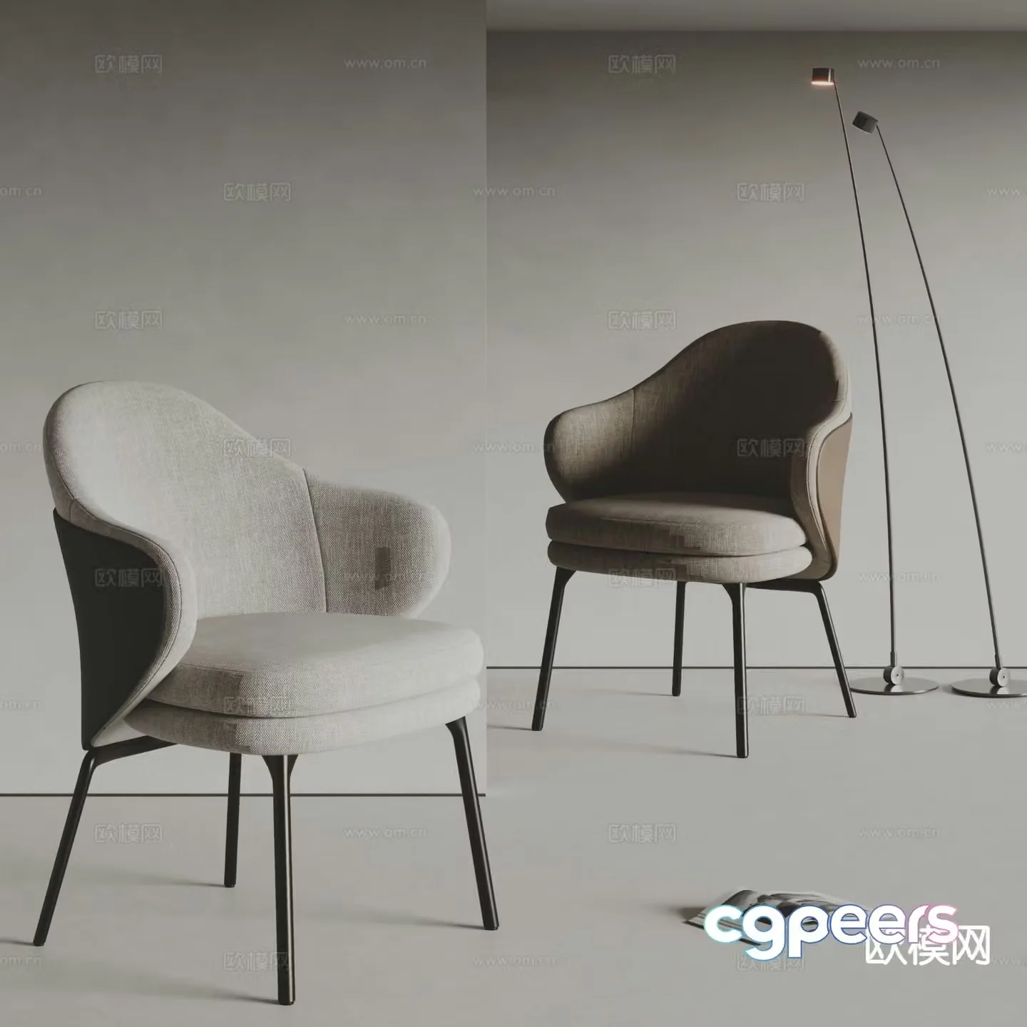 Rossin modern chair casual chair 3d model