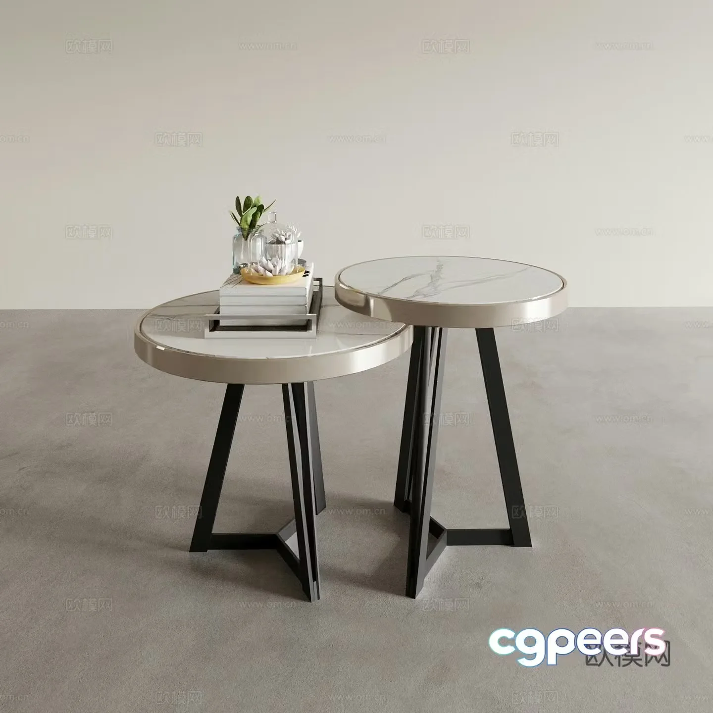 Modern double coffee table 3d model
