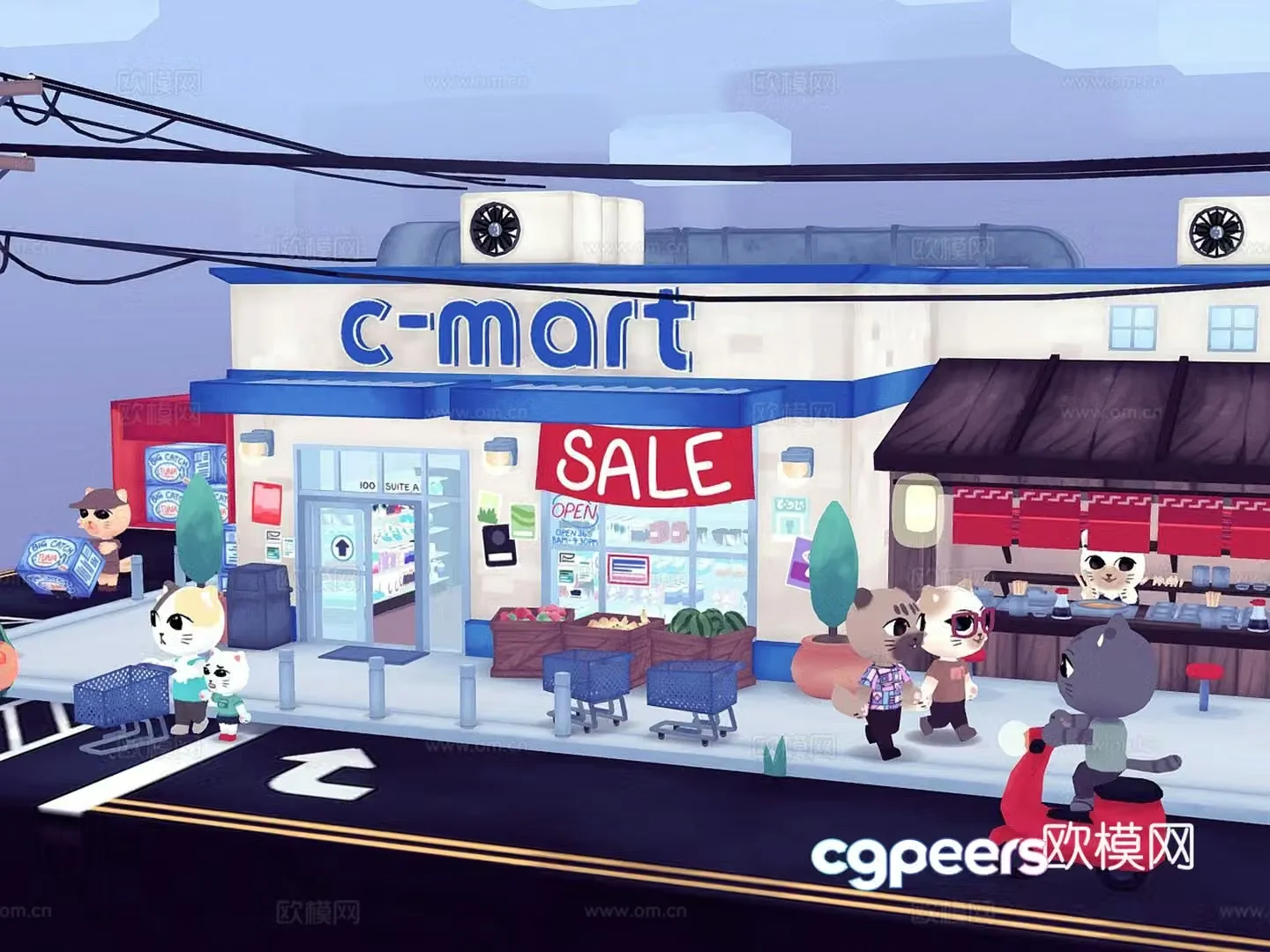 Commercial Complex Merchant Supermarket Supermarket 3D model