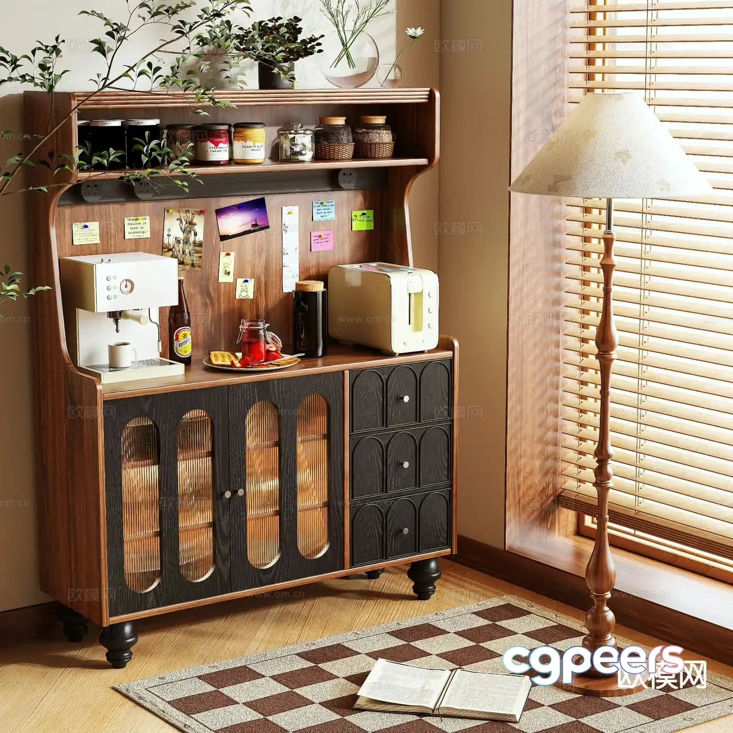 Medieval style sideboard 3d model