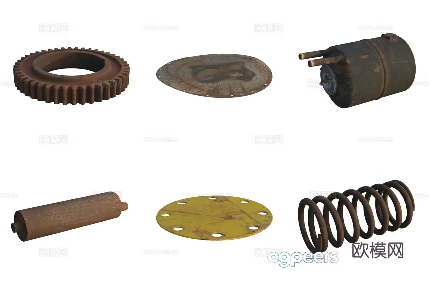 Tools and accessories Auto repair parts Gears and gas tank spring 3d model