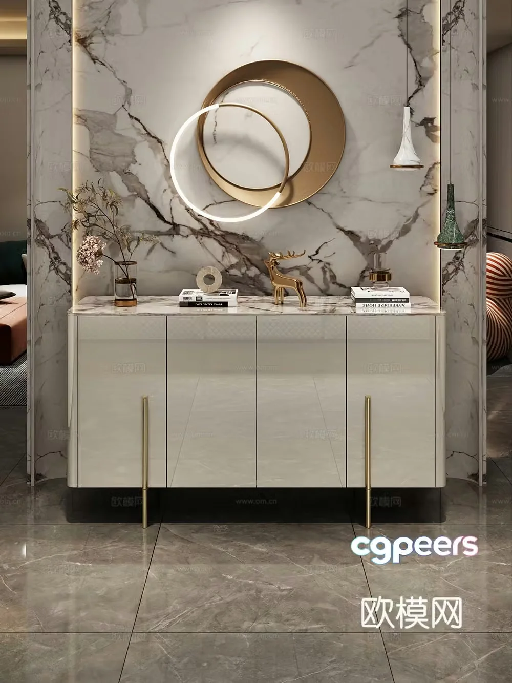Side cabinet Storage cabinet Entrance cabinet 3D model