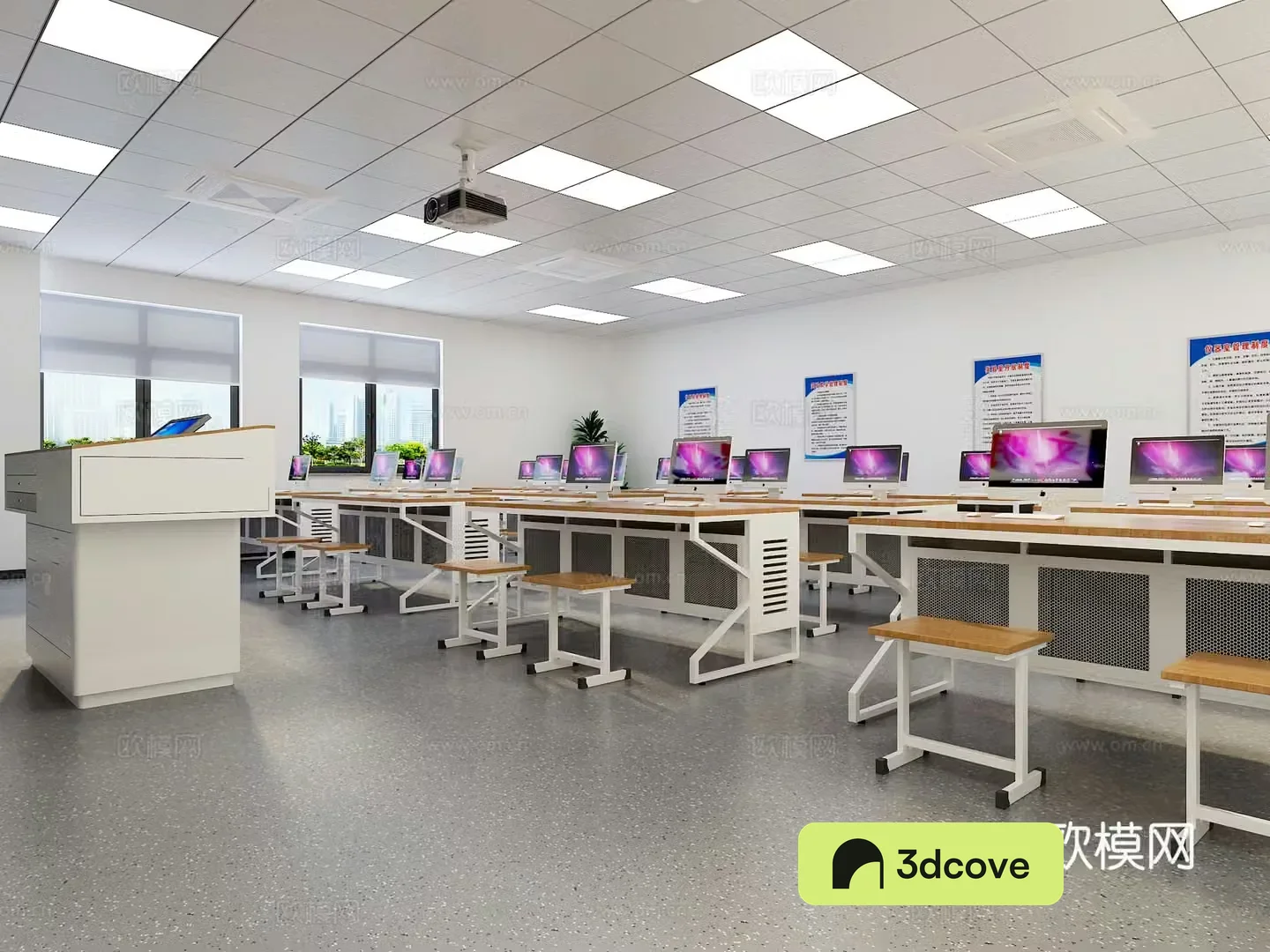 Modern computer room classroom