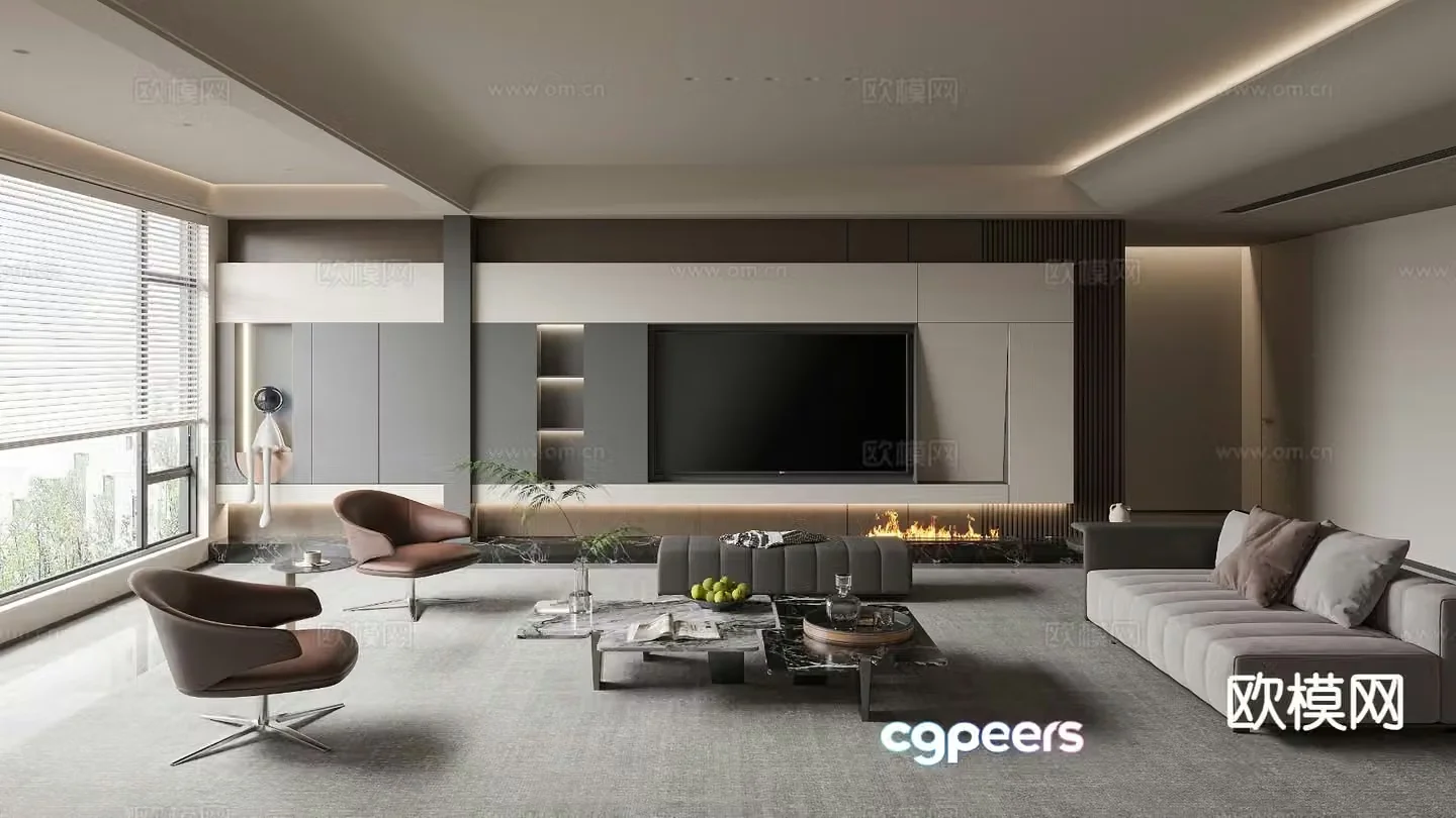 Modern living room 3d model
