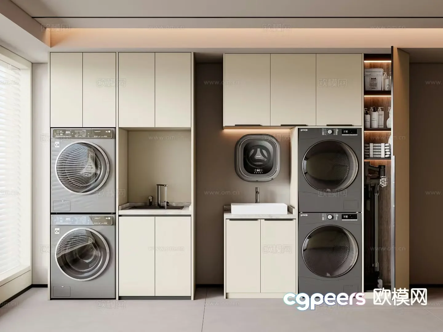 Modern washing machine cabinet 3d model