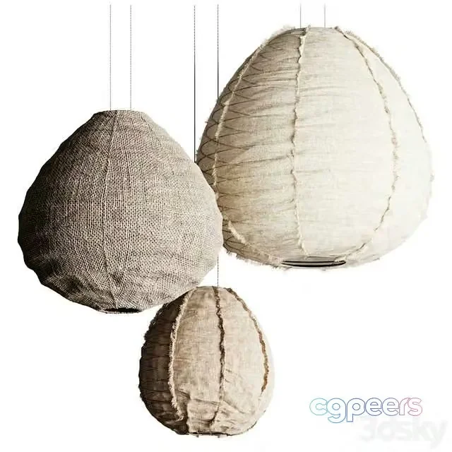 3ds Max Free – Suspension en lin Wabi Sabi Beige