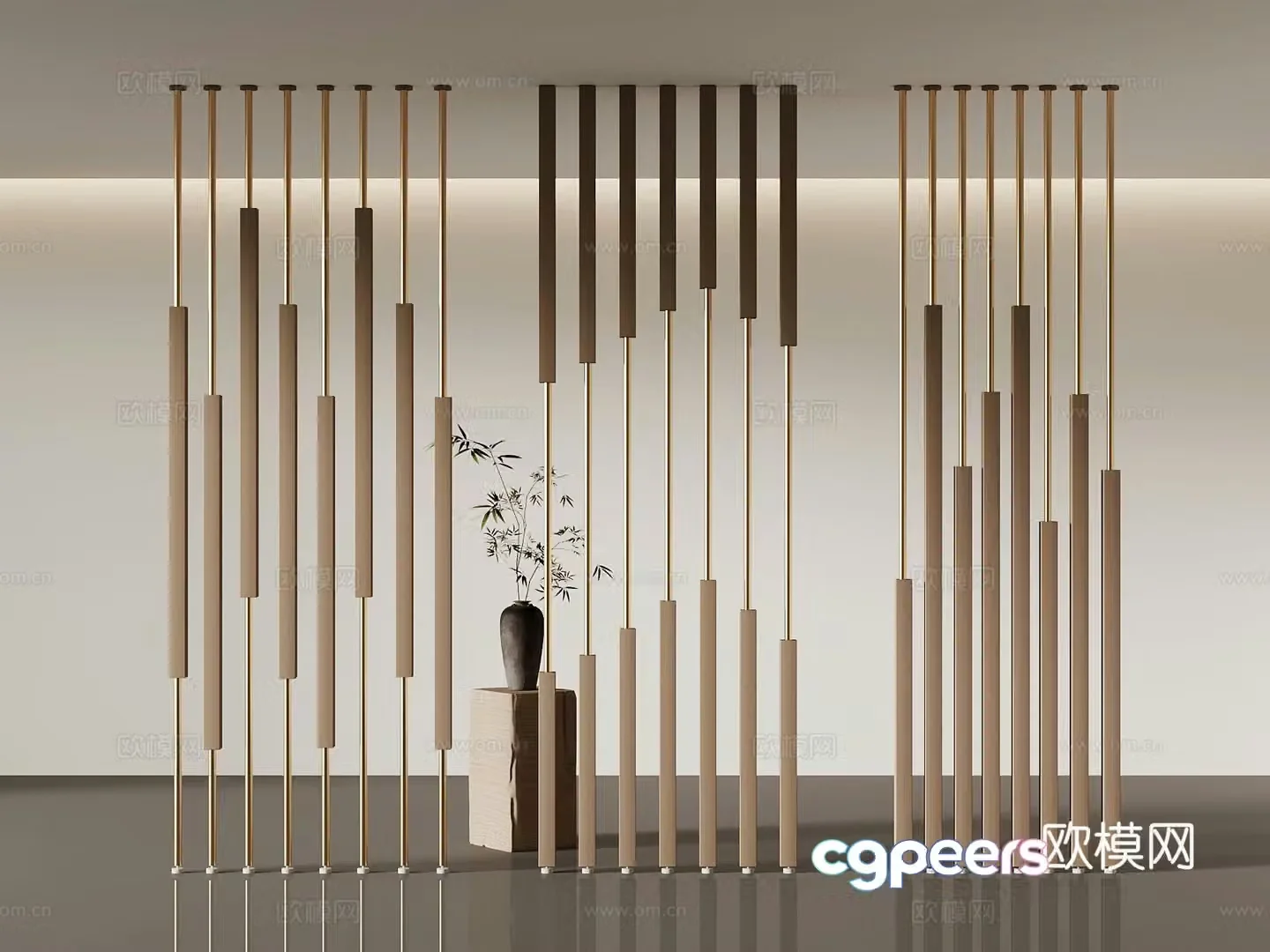 Light luxury partition screen 3d model