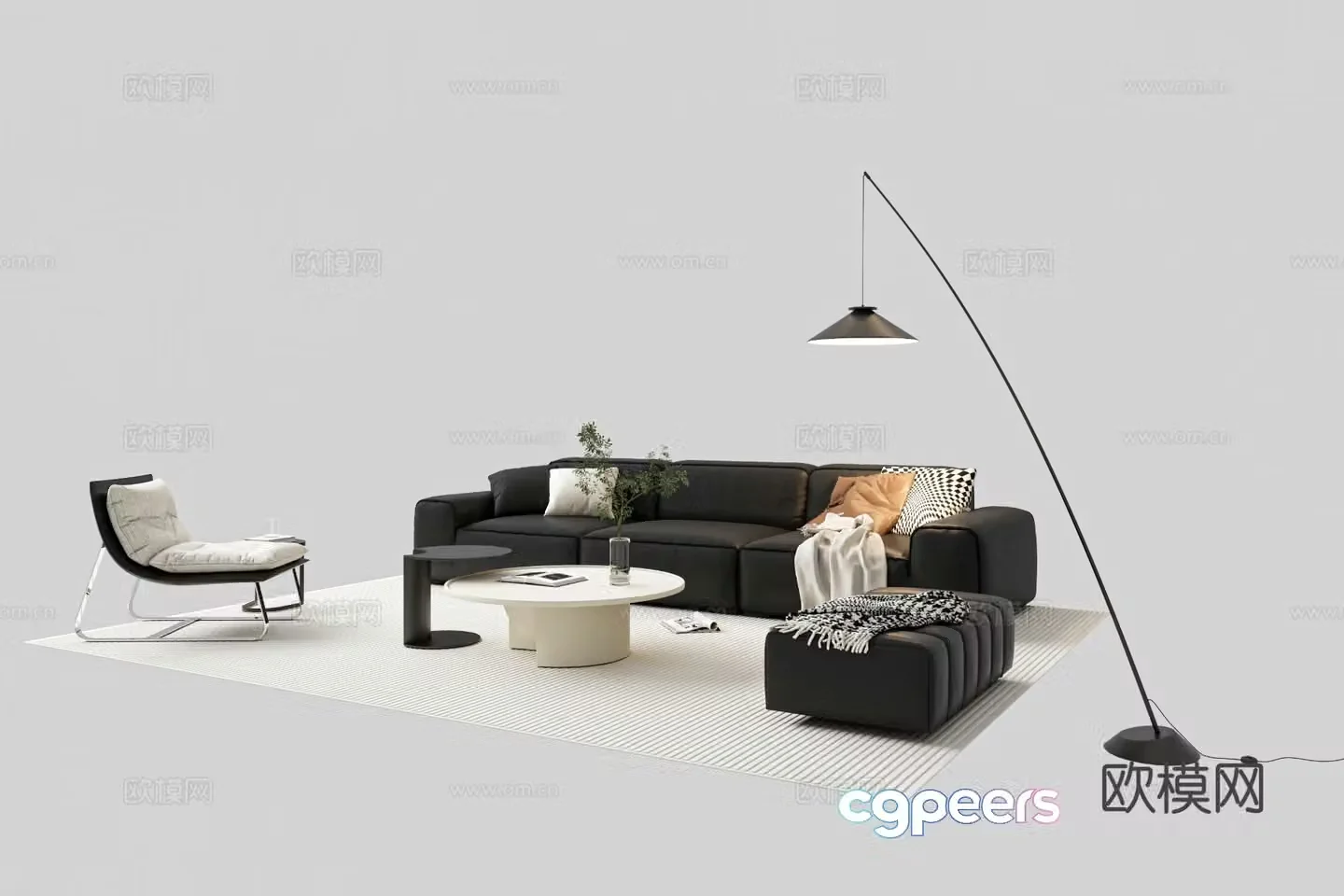 Modern sectional sofa 3d model