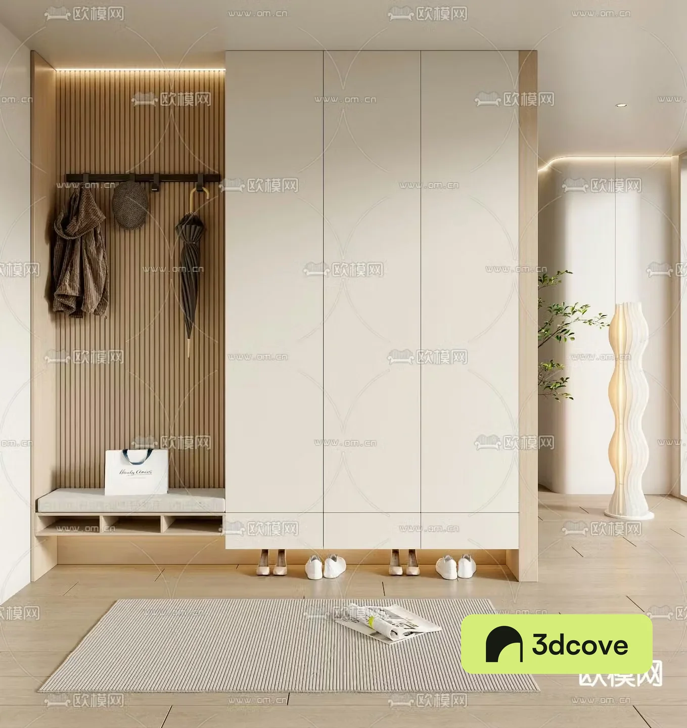 Entrance shoe cabinet and shoe changing stool