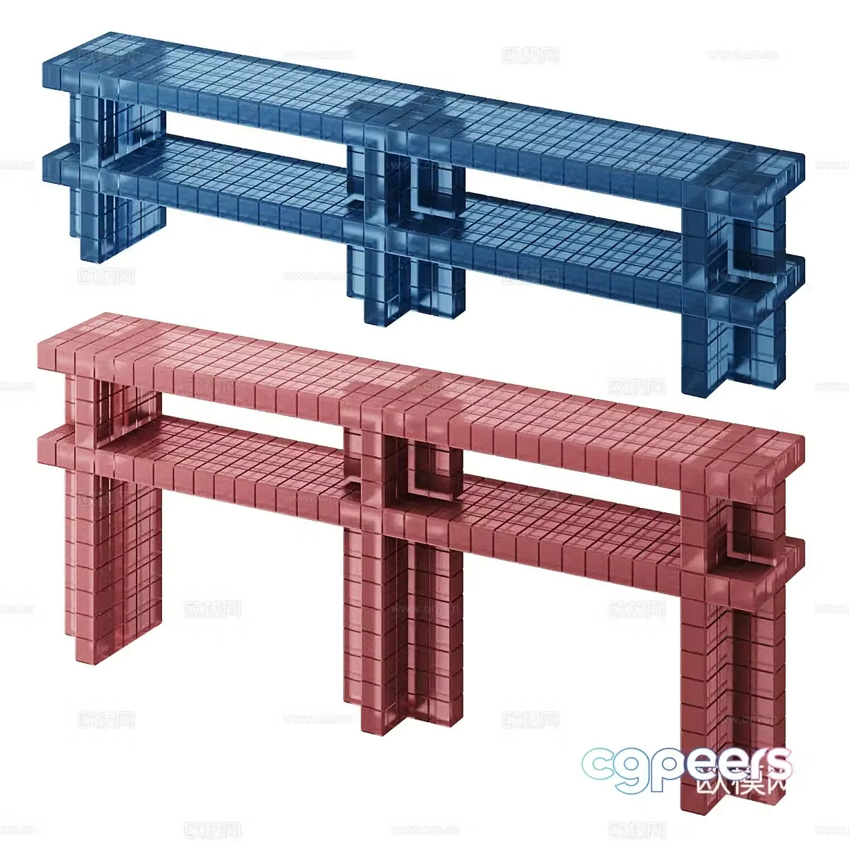 Modern Italian Metropolis acrylic end view 3D model