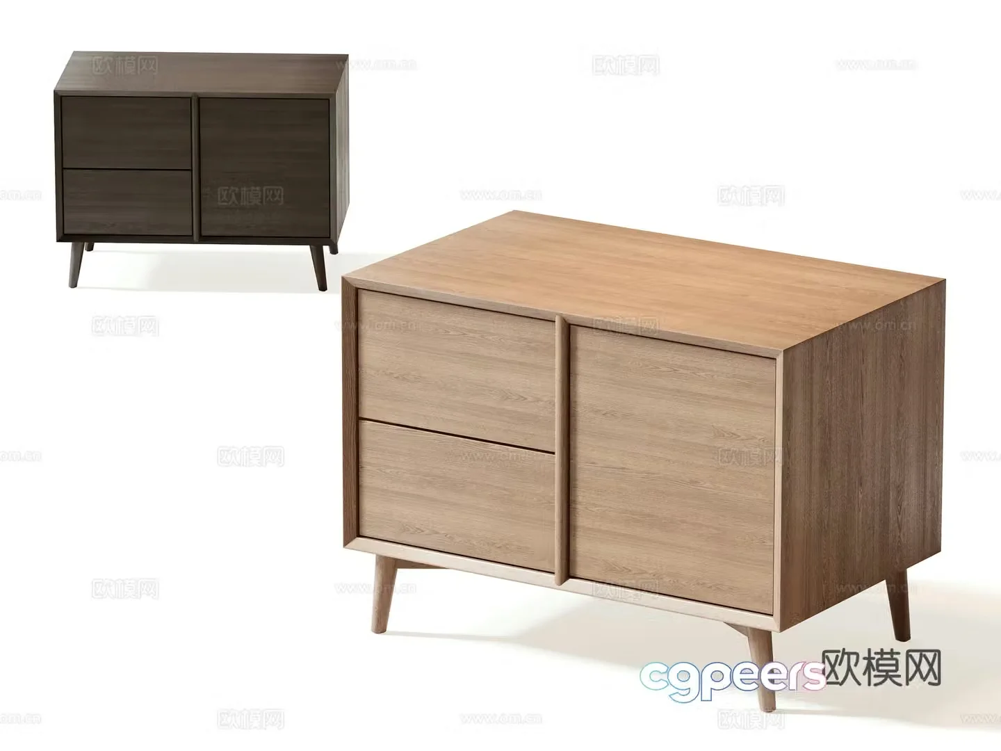 New Chinese style bedside table 3D model