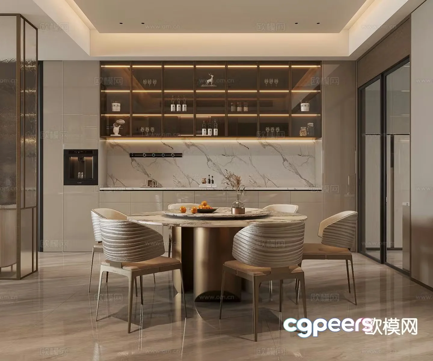 Modern guest restaurant 3d model
