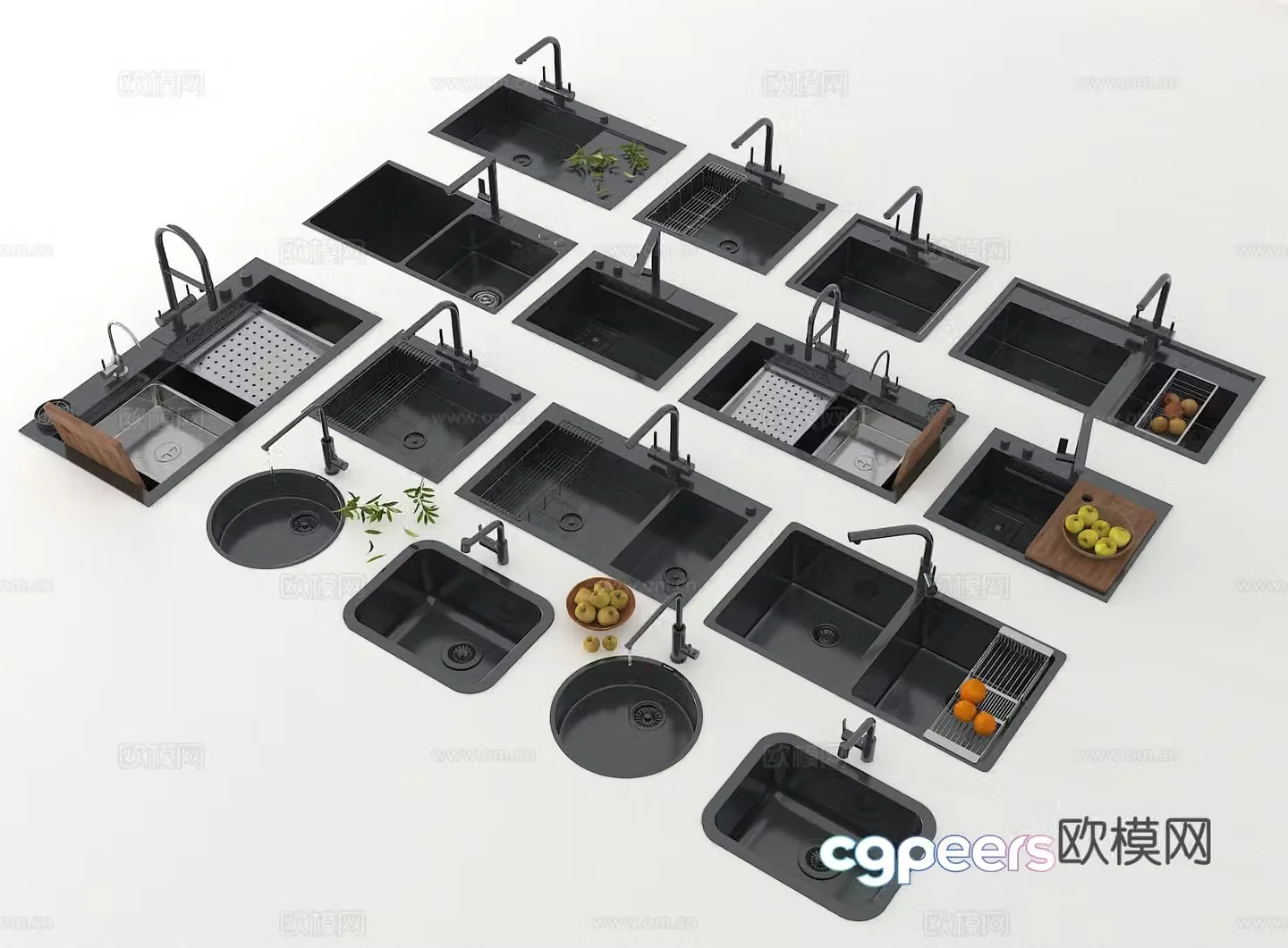 Modern sink Kitchen sink Built-in sink Washing basin 3D model