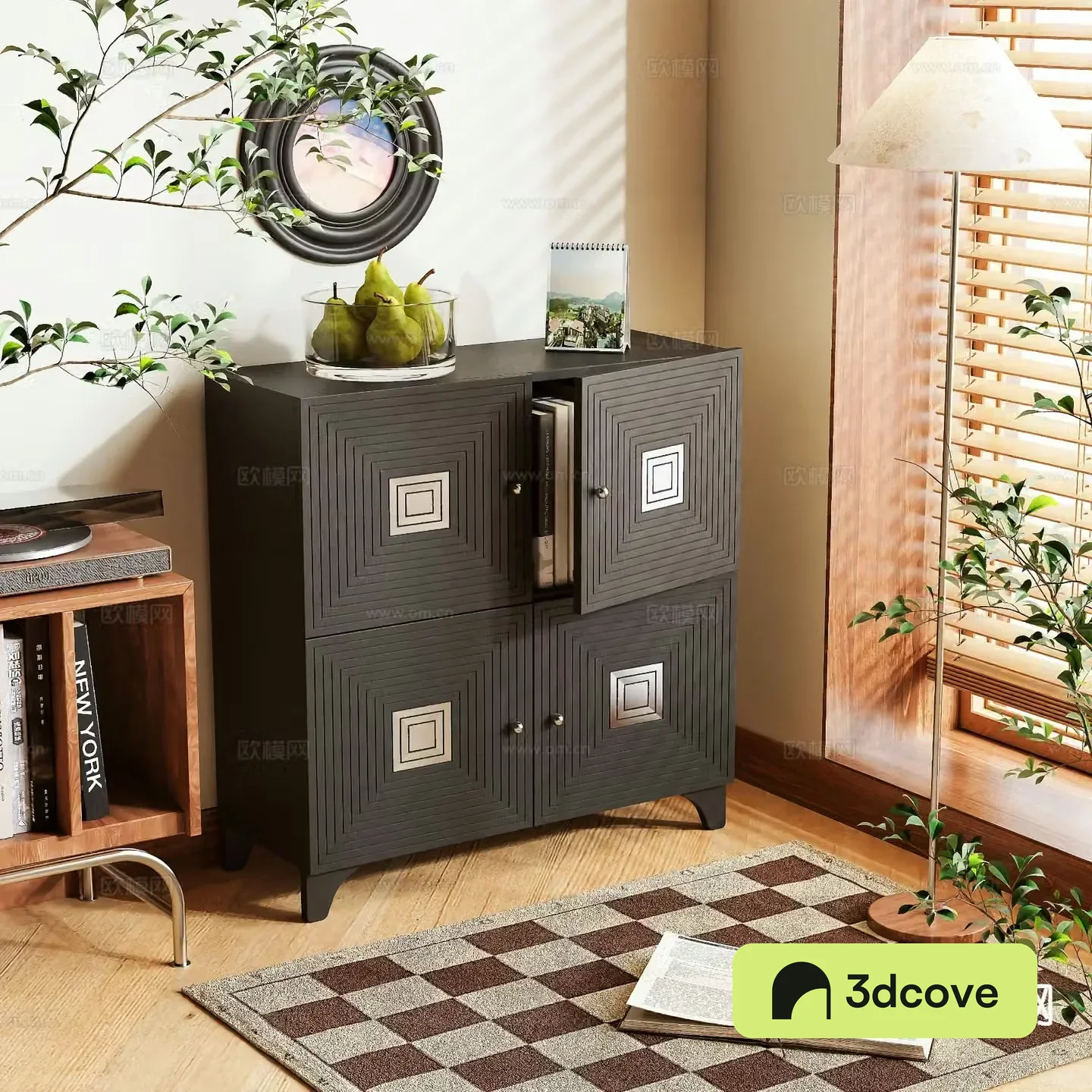 Medieval style side cabinet and entrance cabinet