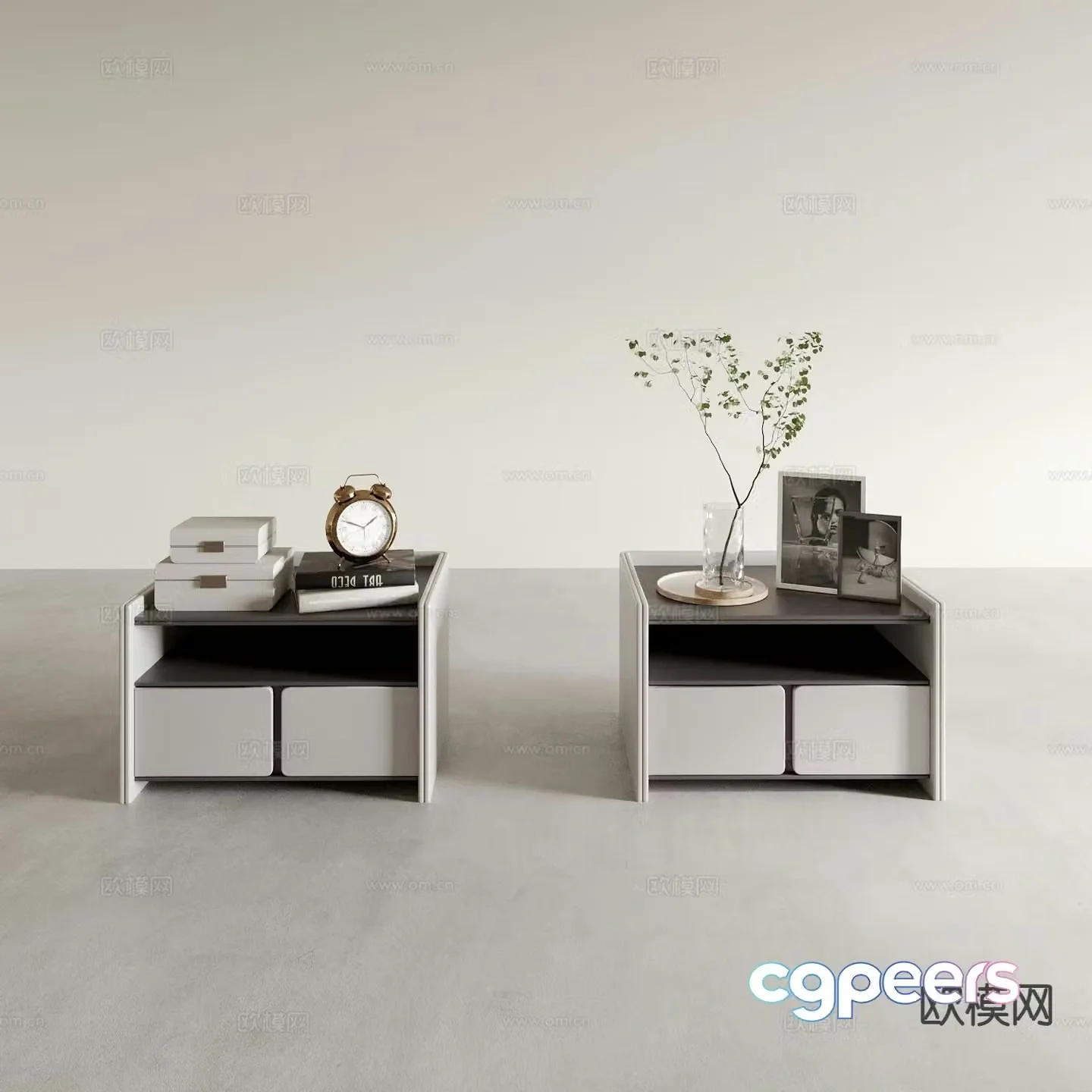 Bedside table standing cabinet cabinet low cabinet 3D model