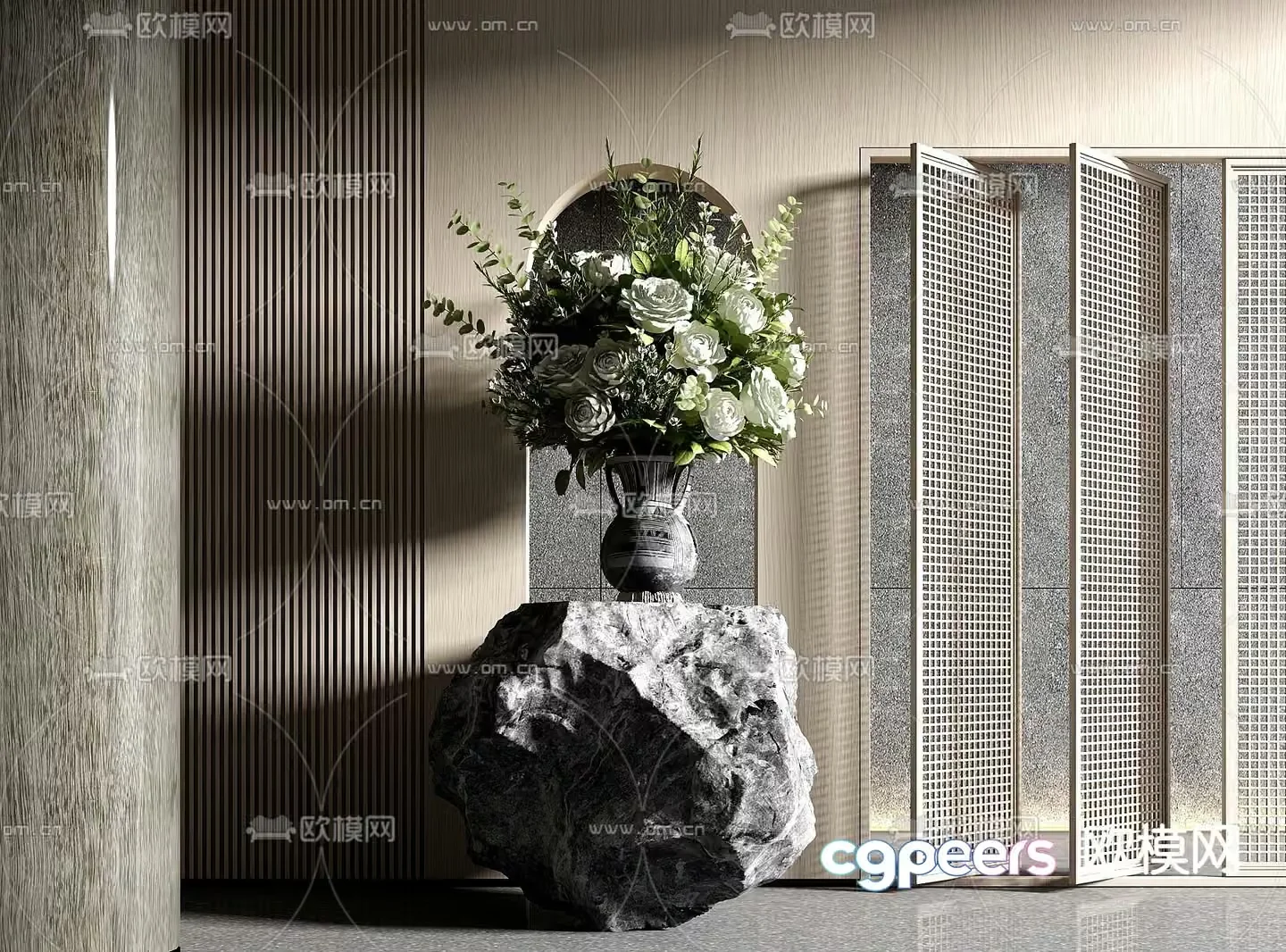 Modern Interior Decor 3D Model – 16932 – VRAY Render