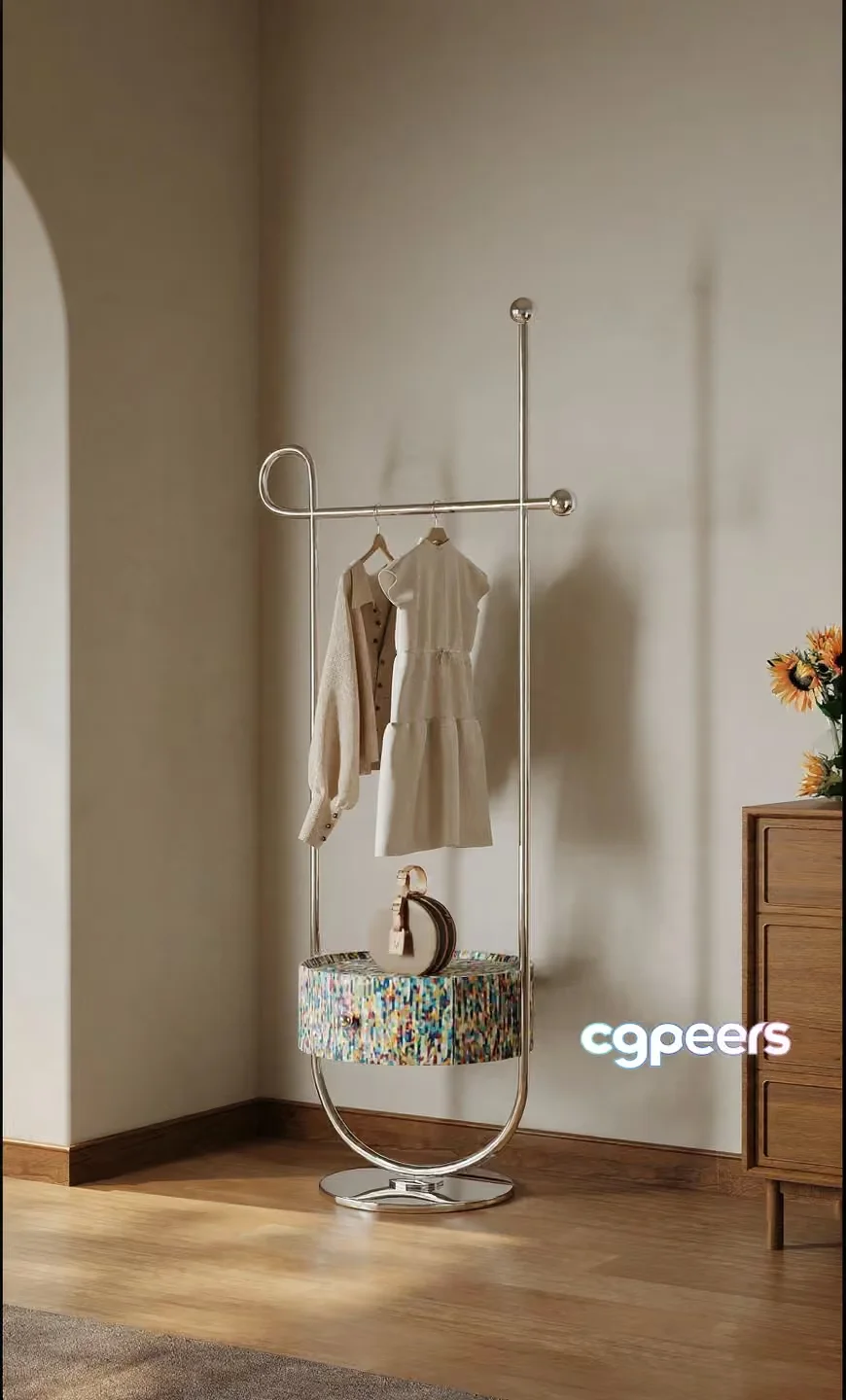Modern Clothing Rack 3D Model – 12351 – CORONA Render