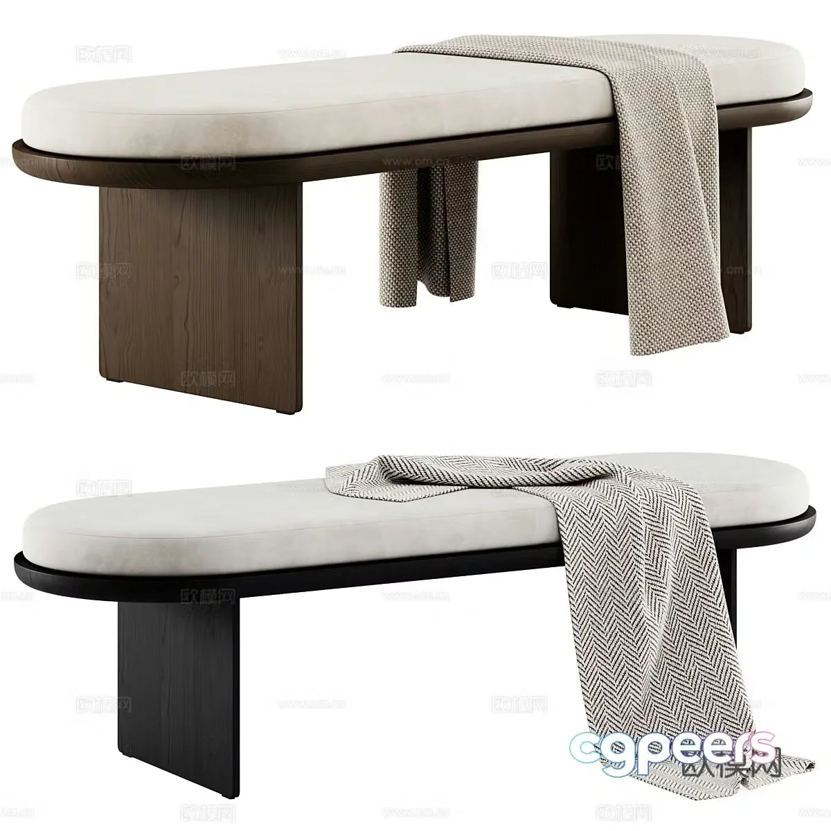 New Chinese style light luxury Sensei bench 3D model