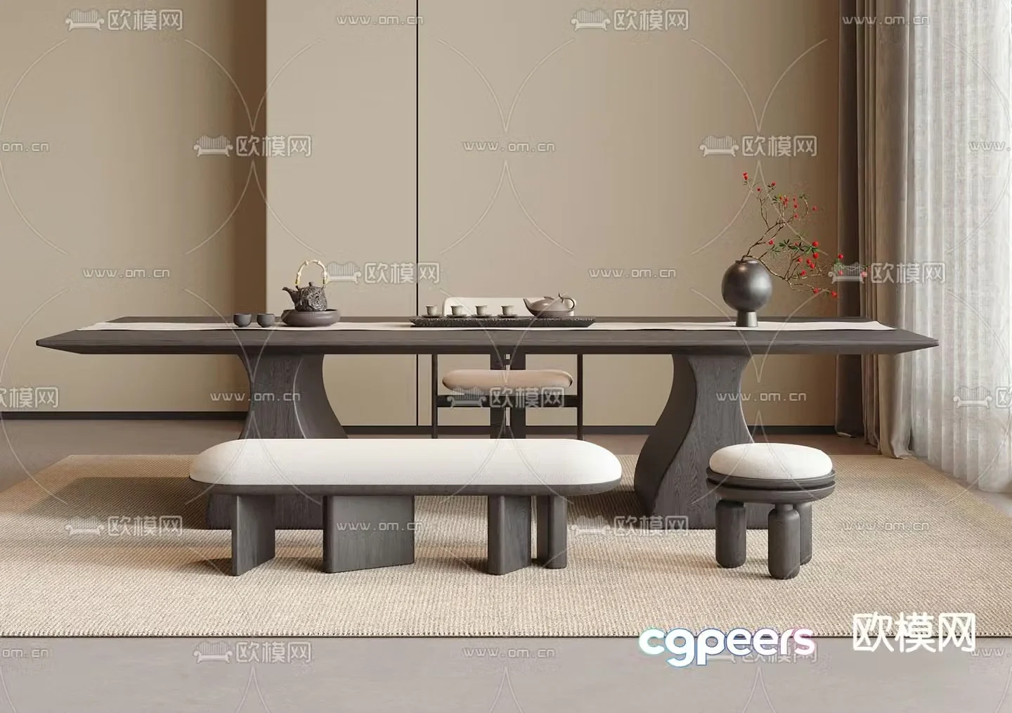 Modern tea table tea table 3d model