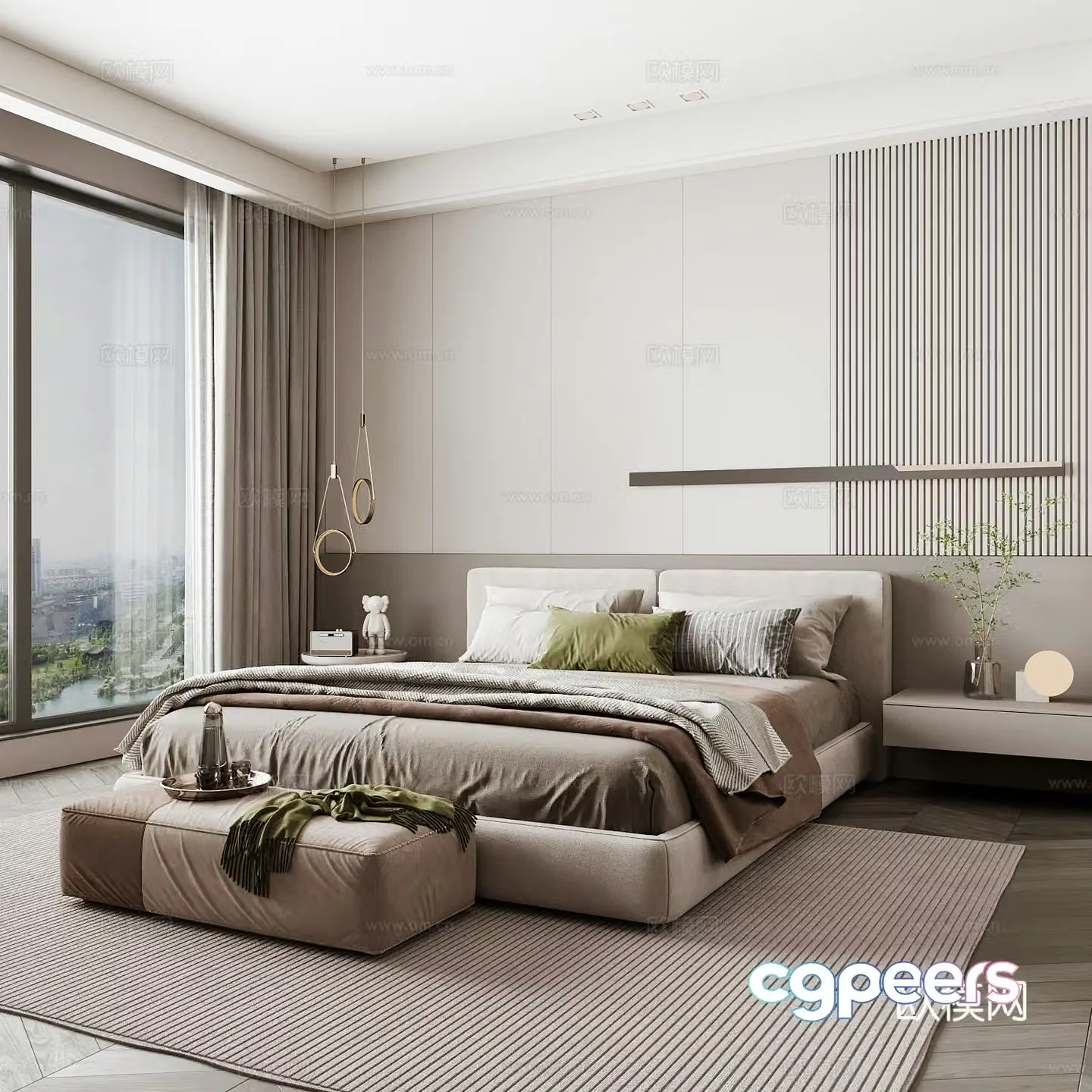 Modern home bedroom Modern bedroom Italian bedroom Simple bedroom Italian bed 3d model