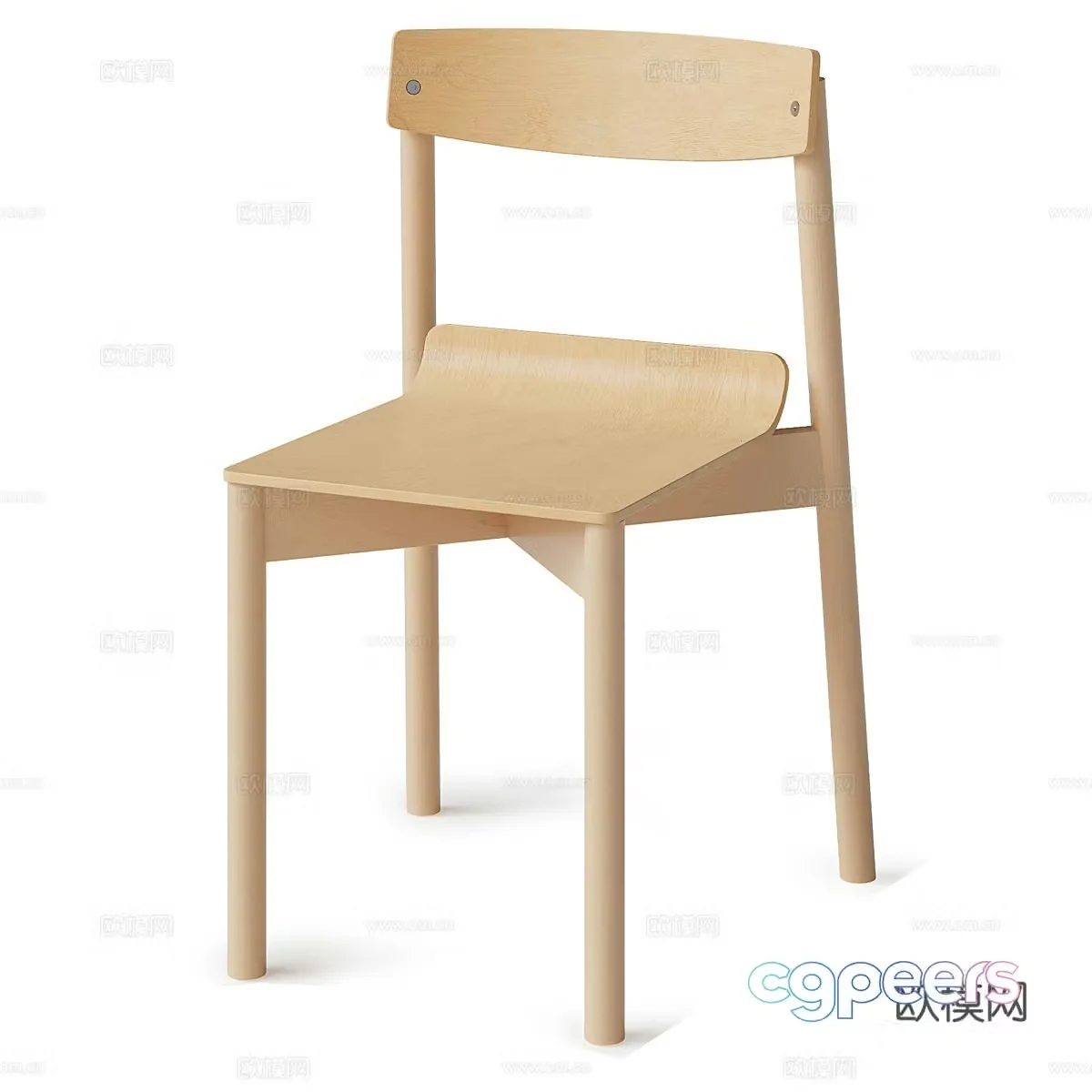 Nordic simple single chair chair simple chair casual chair dining chair 3d model