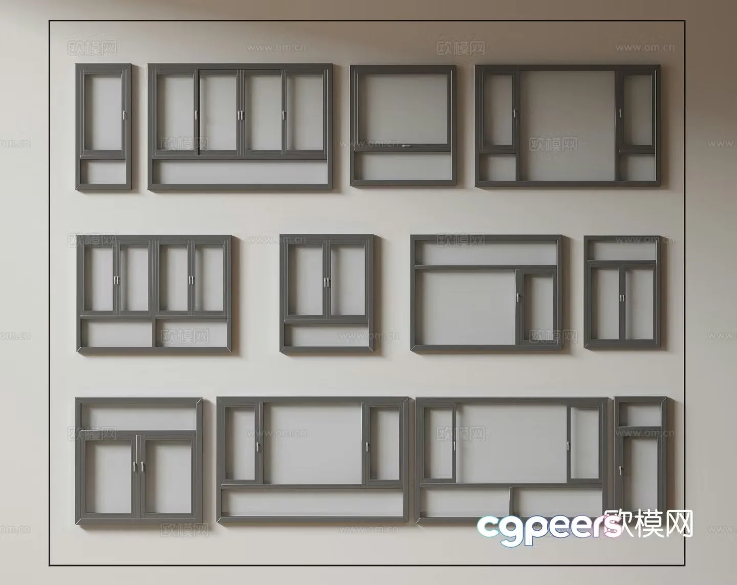 Modern windows floor-to-ceiling windows balcony windows 3d model