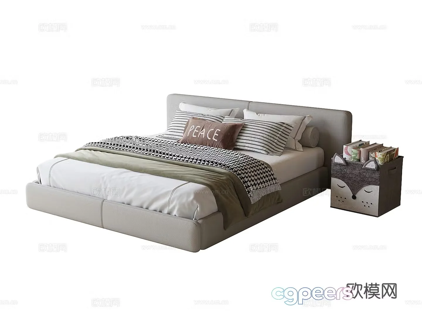 Modern children’s bed single bed 3d model