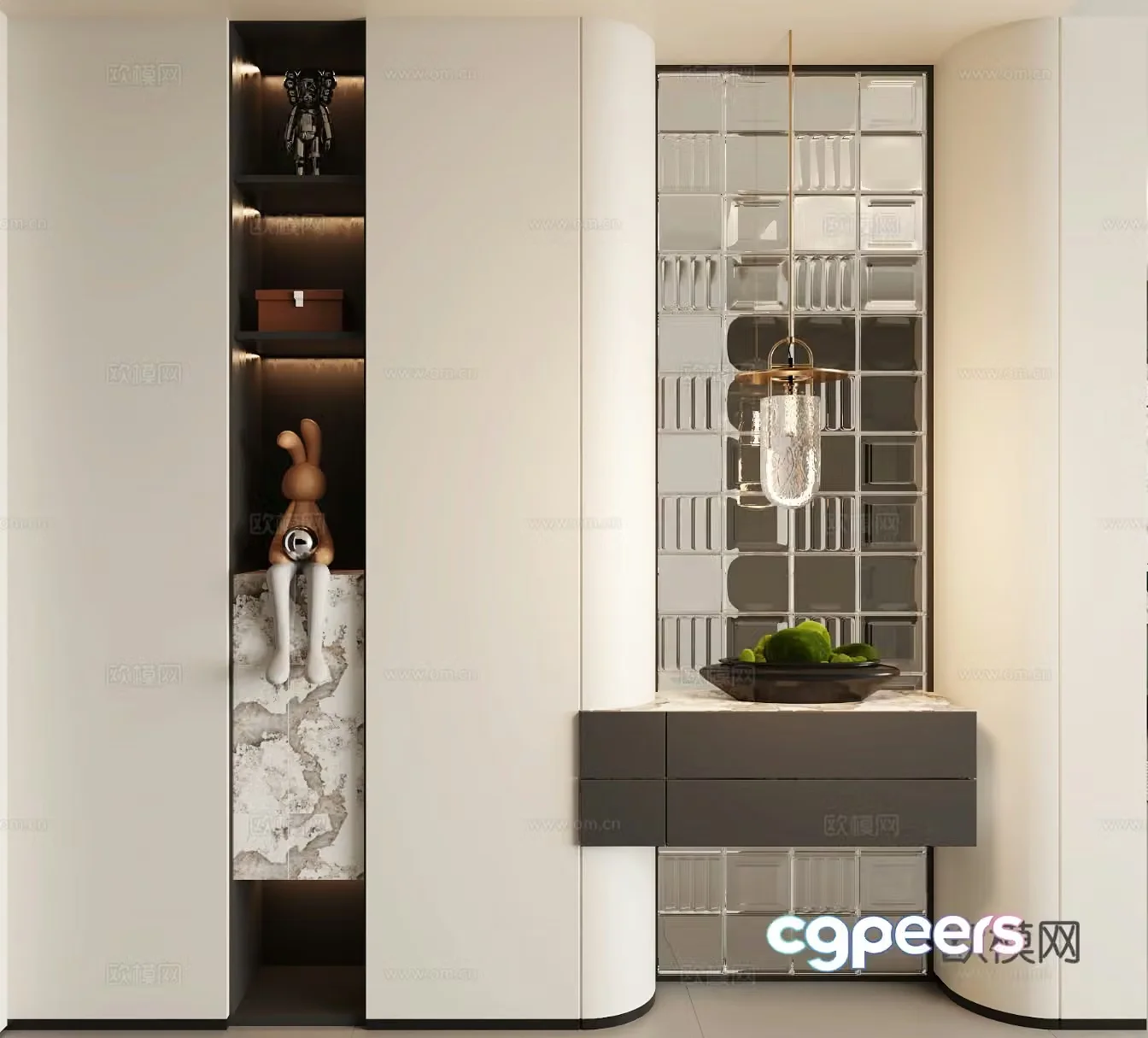 Modern shoe cabinet 3d model