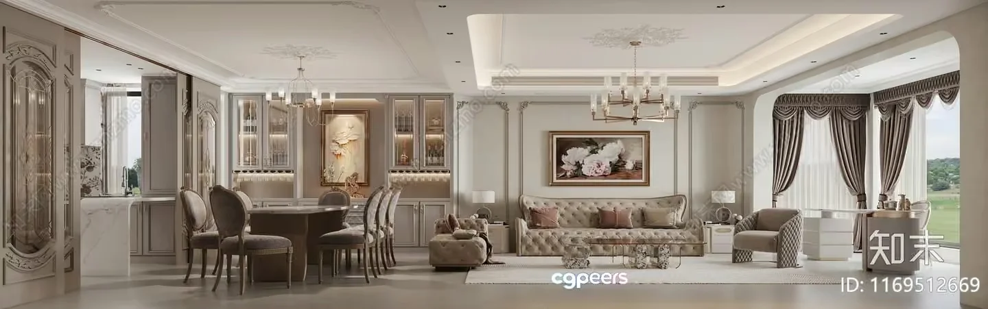 Modern Living Room 3D Model – 20710 – VRAY Render