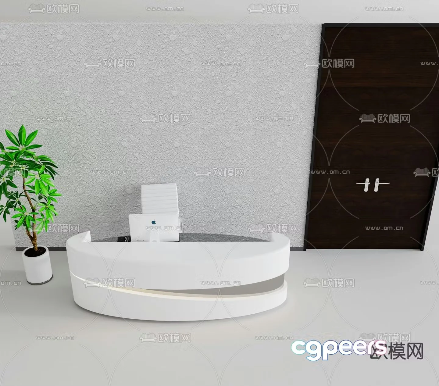 Front desk service desk reception desk 3d model