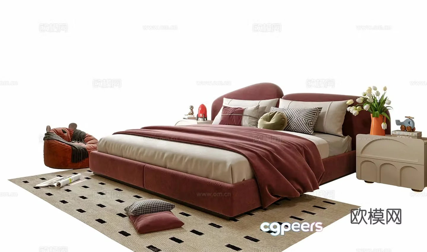 Modern children’s bed 3d model