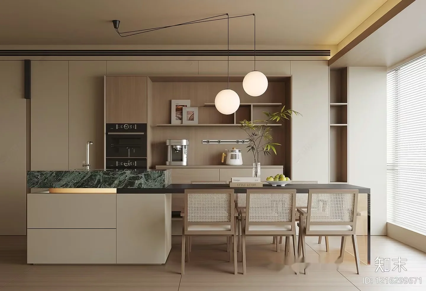 Modern Kitchen Island 3D Model – 18185 – VRAY Render