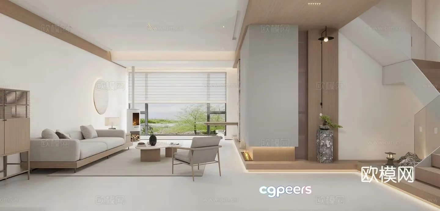 Living and dining room 3d model