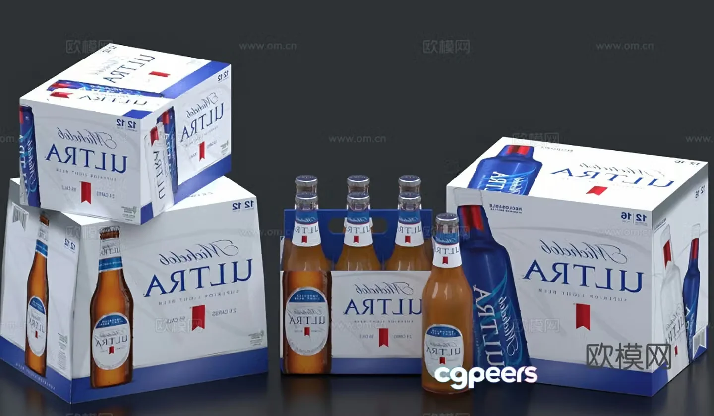 beer drink bottle puree beer 3d model
