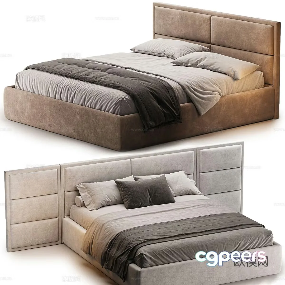 Double bed 3d model